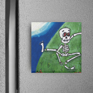 Aimant Danser Funny Skeleton Moon