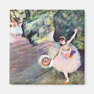 Aimant Danseur avec un bouquet de fleurs d'Edgar Degas