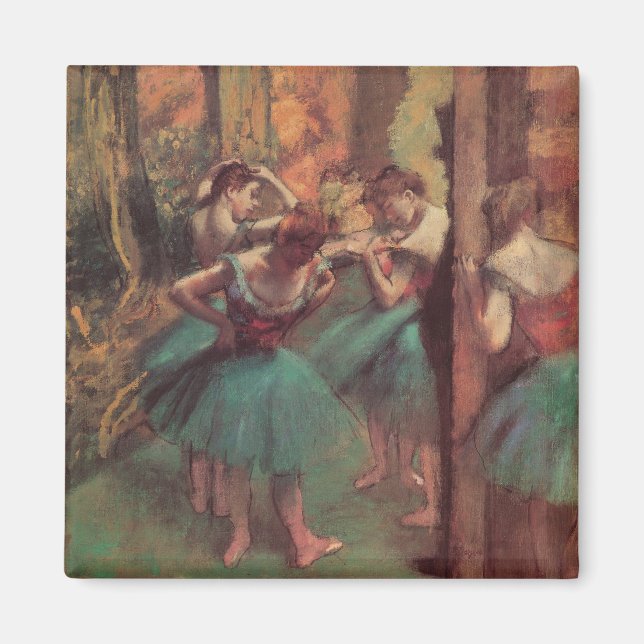 Aimant Danseurs, rose et vert par Edgar Degas (Devant)