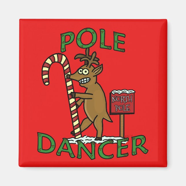 Aimant Danseuse amusante Pun de rennes de Noël (Devant)