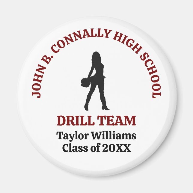 Aimant Danseuse de l'équipe de drill de l'école secondair (Devant)