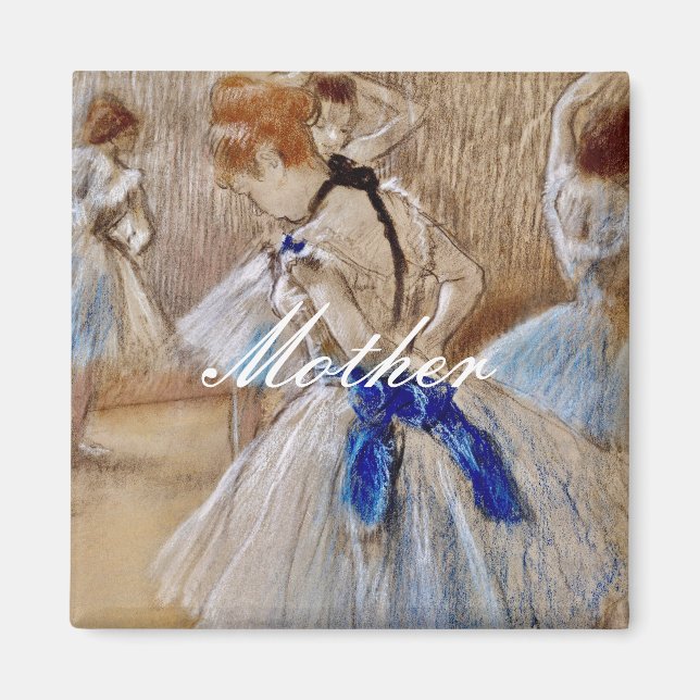 Aimant Danseuse Degas Avec Ruban Bleu (Devant)