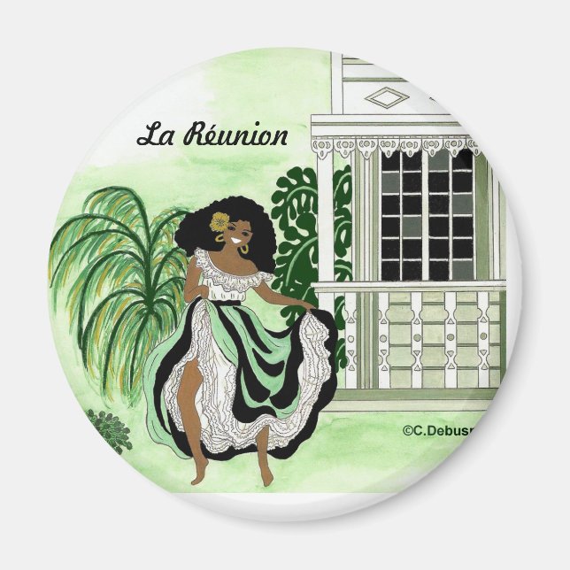 Aimant Danseuse et coque, Île de La Réunion (Devant)