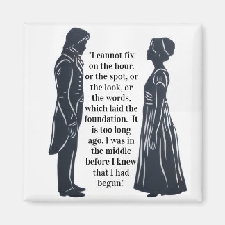 Aimant Darcy et Elizabeth Silhouette avec citation