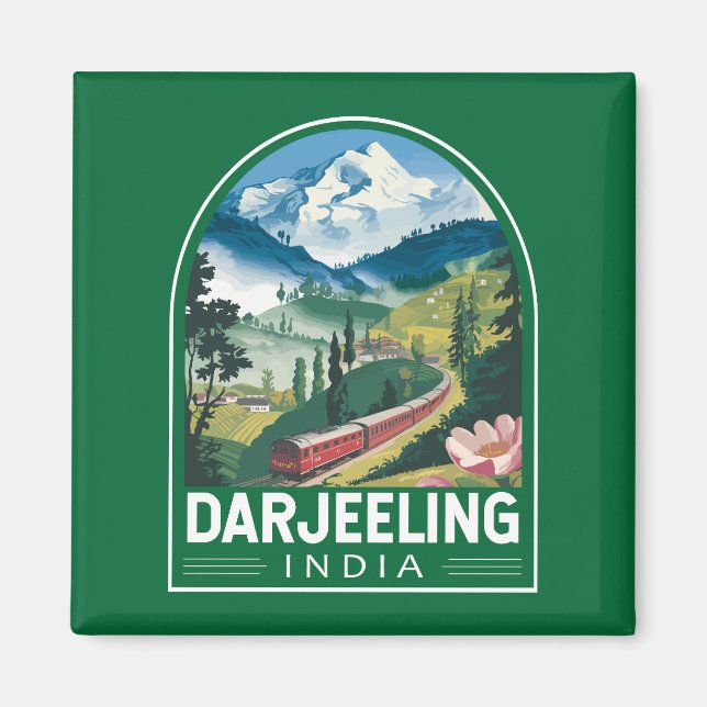 Aimant Darjeeling Inde Travel Art Emblem (Devant)