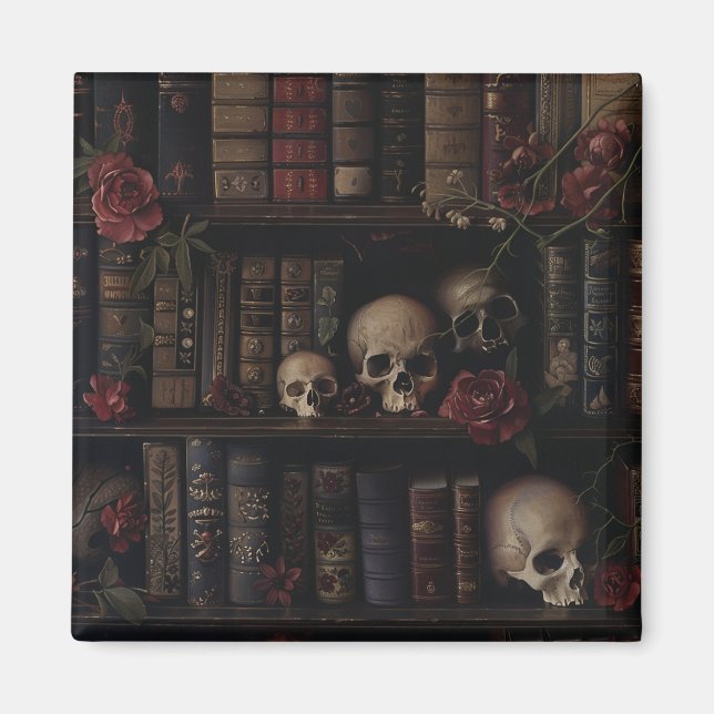 Aimant Dark Academia pour les amateurs de livres (Devant)