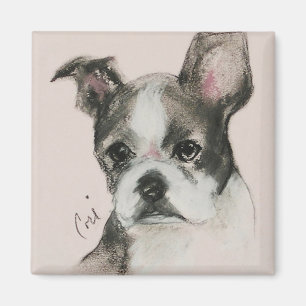Aimant d'art de chien de Boston Terrier