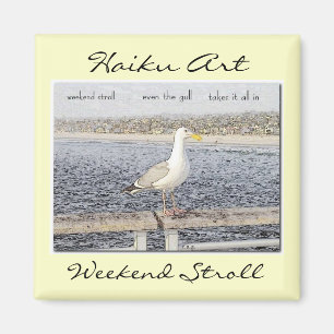 Aimant d'art de Haiku de balade de week-end