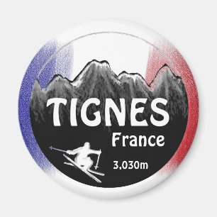 Aimant d'art de logo de ski de drapeau de Tignes