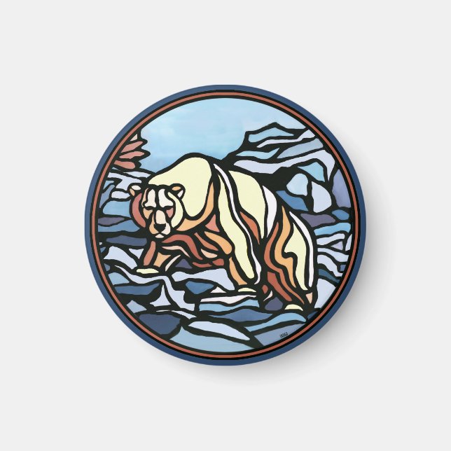 Aimant d'art de l'ours tribal Aimant d'art de la f (Devant)