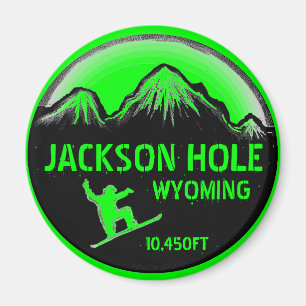 Aimant d'art de surf des neiges de vert de Jackson
