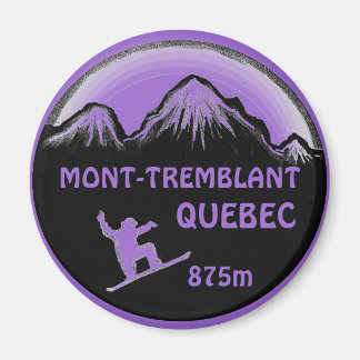 Aimant d'art en snowboard violet du Québec Mont Tr