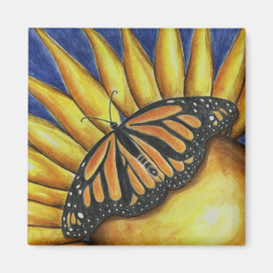 Aimant d'art papillon tournesol