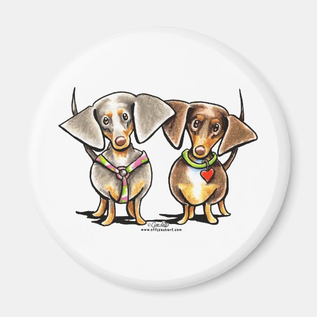 Aimant Dashing Dachshunds Appelés (Devant)