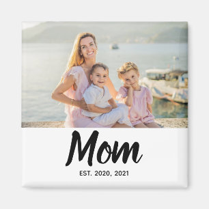 Aimant Date de création de maman Photo de la fête des mèr