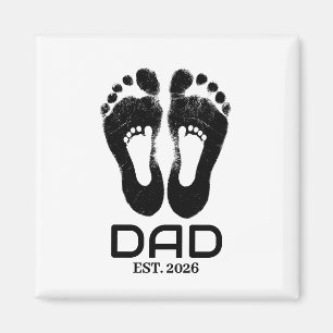 Aimant Date de naissance Empreintes de bébé Nouveau Papa