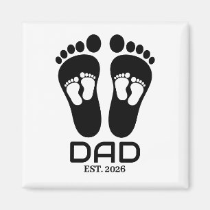 Aimant Date de naissance Empreintes de bébé Nouveau Papa