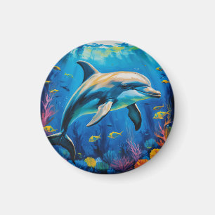 Aimant Dauphin de peinture à l'huile