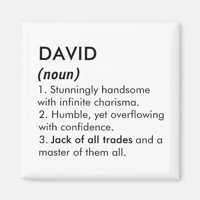 Aimant David name, Editable name, Custom name (Devant)