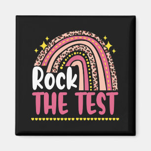 Aimant Day Rock The Test Teacher Test Day Rainbow Leop