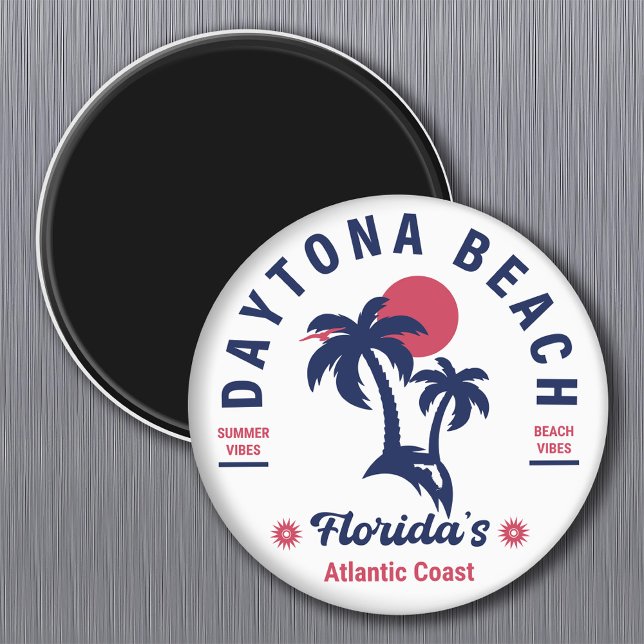 Aimant Daytona Beach Floride Palmiers Souvenirs 60s (Créateur téléchargé)