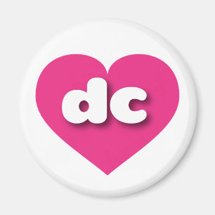 Aimant dc coeur rose chaud - J'aime dc