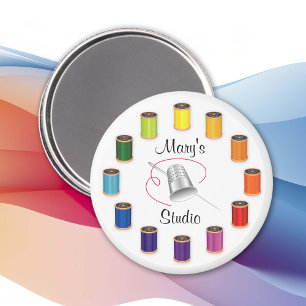 Aimant Dé à coudre, aiguille et fils à coudre