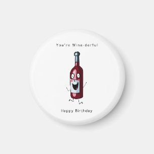 Aimant de anniversaire, aimant à thème vin. Annive