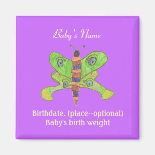 Aimant de annonce de naissance de papillon souveni