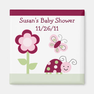 Aimant de baby shower de coccinelle de jardin de