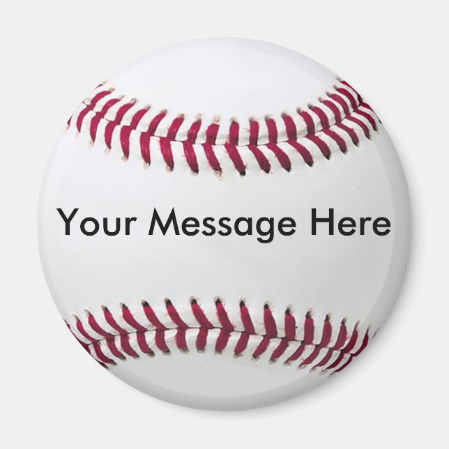 Aimant de baseball avec message (Devant)