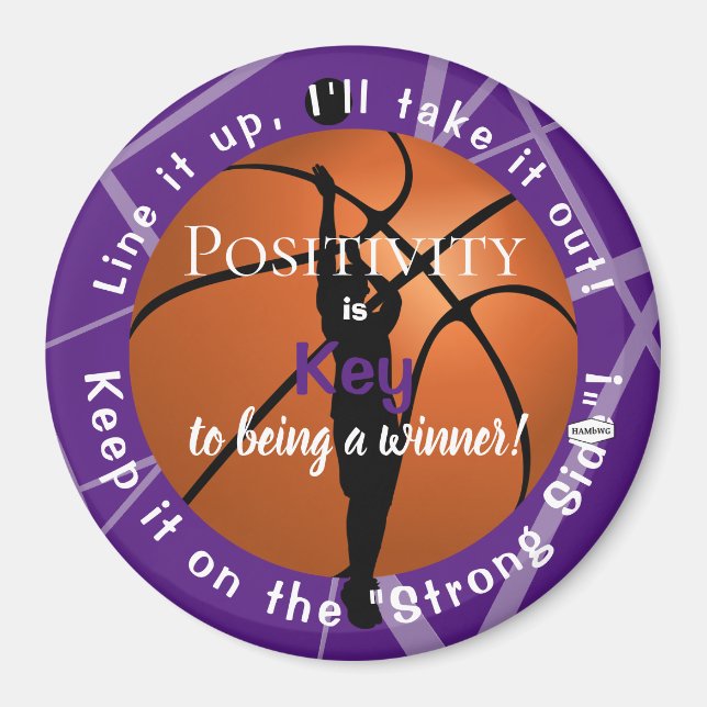 Aimant de basketball de positivité Purple HAMbyWG (Devant)