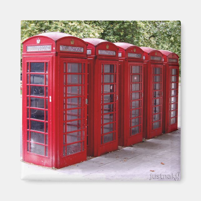 aimant de boîte de téléphone rouge (Devant)