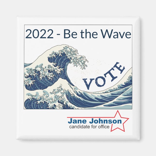 Aimant de campagne personnalisable 2024 Blue Wave (Devant)