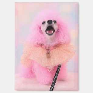 Aimant de caniche rose, cadeau de caniche rose