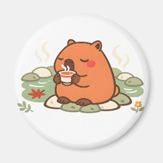 Aimant de Capybara Mignon à la Pause Thé dans l'On