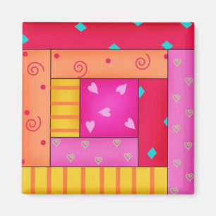 Aimant de carré d'art de bloc de Quilkt de cabine