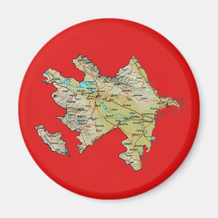 Aimant de carte d'Azerbaïdjan