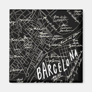 Aimant de carte de Barcelone Espagne - style