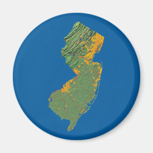 Aimant de carte de New Jersey