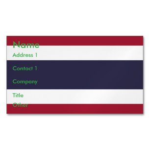 Aimant de carte de visite avec drapeau de Thaïland