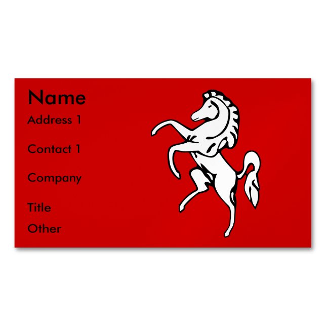 Aimant de carte de visite avec drapeau du comté de (devant)
