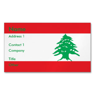Aimant de carte de visite avec drapeau du Liban