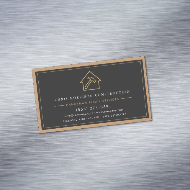 Aimant de carte de visite en bois QR Code Construc (In Situ)