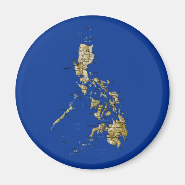 Aimant de carte des Philippines (Devant)