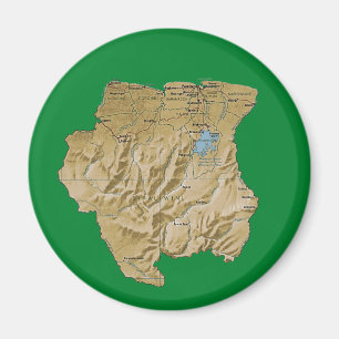 Aimant de carte du Suriname