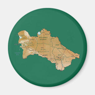 Aimant de carte du Turkménistan