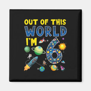 Aimant De ce monde je suis 6 Space Rocket Anniversaire Pa