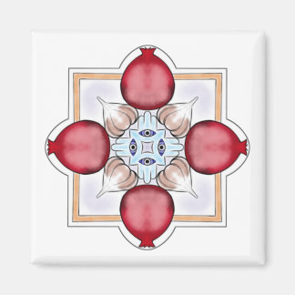 Aimant de chance juif - grenade, hamsa, ail