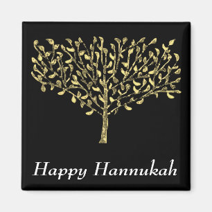 Aimant de Chanukah d'arbre d'or